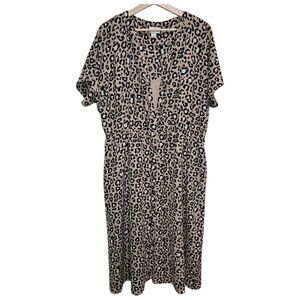 Ava & Viv Leopard Print Midi Dress